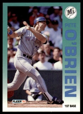 1992 Fleer #289 Pete O'Brien Seattle Mariners - Image 1 of 2