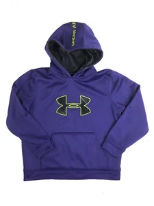 Under Armor girl's logo graphic hooded sweatshirt, purple, loose size YLG - Picture 1 of 5