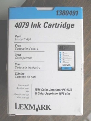 New Genuine IBM/Lexmark Cyan Ink Cartridge Fits 4079; PS 4079; 4079 Plus in NC!! - Image 1 of 4