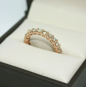 NUEVA BANDA DE DIAMANTES ETERNIDAD 1.76CTW PUNTAS ORO ROSA 14K PARA MUJER TALLA 4.6 - Imagen 1 de 15