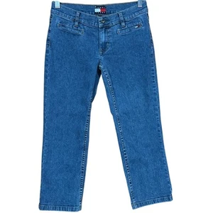 Vintage Y2K Tommy Jeans Girls’ Size 5 Straight Leg Blue Denim Jeans 2003 Logo - Picture 1 of 12