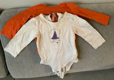 Carter Mi 1er Halloween Espeluznante Lindo Bebé Body Lote de 2 Algodón Talla 12 Meses Foto 1 de 4