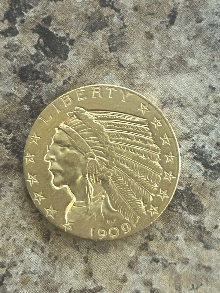 Media águila Indian Head 1909 $5 Foto 1 de 2