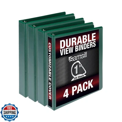 Samsill Durável 1 Polegada 3 Anéis Fichário, Feito nos EUA, Fichário de Anel D, - Imagem 1 de 4