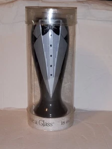 Groom Raise A Glass-Hand Painted-Pilsner Glass Tuxedo Bachelor Party 18oz - Picture 1 of 10