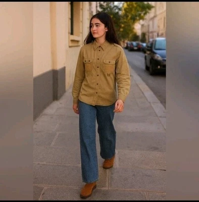 Polo Ralph Lauren Safari Field Shirt Khaki Size PM Vintage Utility Pockets - Image 1 of 4