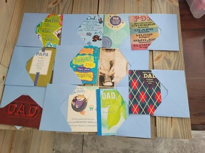 Lote Mixto De 11 Tarjetas Del Día del Padre Nuevas Tarjetas De Felicitación Sin Usar y Sobres Foto 1 de 4