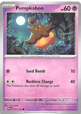 Pumpkaboo 077/182 SV04 Paradox Rift Pokemon 007775 - Image 1 of 2