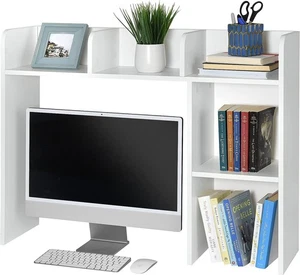 Libreria Scrivania Organizer Espositore Scaffale Scaffale Dormitorio Ufficio BIANCO - Foto 1 di 6
