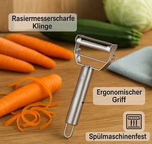 Küchen Schäler Edelstahl – Rasiermesserscharf, Robust & Ergonomisch LUXEAR  - Bild 1 von 10