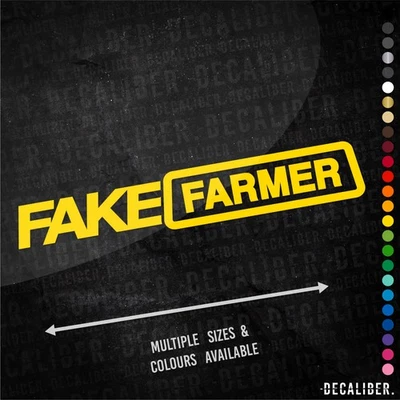 DECALIBER Pegatina de granjero falsa - Muchos colores y tamaños - Divertida granja agrícola tractor coche camión