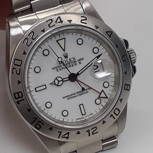 Rolex Explorer II 40 mm White Polar Steel Automatic Watch 16570 U Series 1997 - Picture 1 of 11