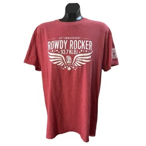 93.7 KLBJ Rowdy Rocker 45th Anniversary T-Shirt – XL - Picture 1 of 9