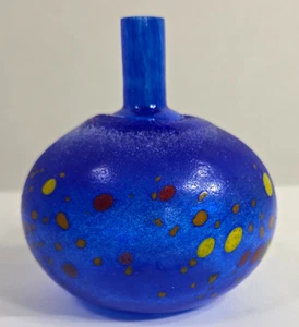 Bertil Vallien Kosta Boda Hand Blown Blue glass Chicko Vase signed #89605 - Picture 1 of 17