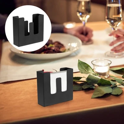 1 PC stand per tovagliolo in acciaio inossidabile dispenser (nero) - Immagine 1 di 4