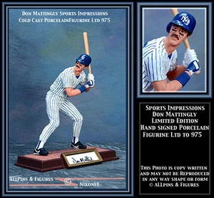 SPORTS IMPRESSIONS NEW YORK YANKEES DON MATTINGLY AUTOGRAPHED FIGURINE SALVINO - Picture 1 of 1
