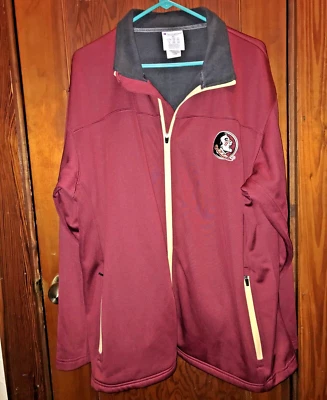 FL State Seminole Zippered Stadium Jacket Garnet Champion Authentic XL EUC! - Image 1 of 4