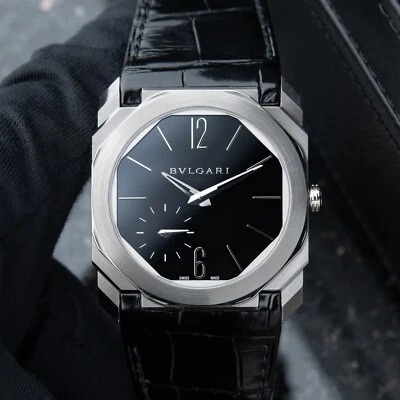 BVLGARI Bulgari Octo Finissimo Extra Thin Platinum Black Dial Leather 40mm Watch - Image 1 of 4