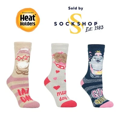 Calcetines térmicos para mujer divertidos pies cálidos acogedores SOCKSHOP soportes térmicos ligeros - paquete de 1 par Foto 1 de 4