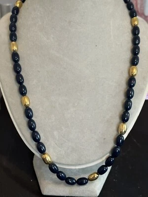 VTG NAPIER BLUE LUCITE BEADED NECKLACE - Costume Jewelry - Image 1 of 4