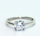Sterling Silver 8mm Round Cubic Zirconia Solitaire Engagement Ring SZ 8.75