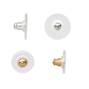 20 Big Stabilizing Plastic and Metal Comfort Clutch Round Flat Pad Earring Backs - Picture 1 of 3
