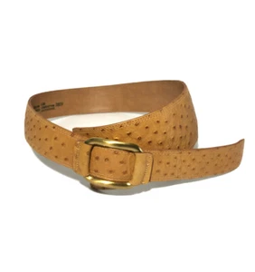 Vintage Liz Claiborne Faux Ostrich Wide Hip Tan Leather Belt- Sz. Medium. - Picture 1 of 19