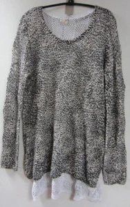 CHICO'S ANIMAL MESH MARINA PULLOVER PULLI NEUTRAL CHICOS GRÖSSE 2 = 12/14 NEU MIT ETIKETT $ 89 - Bild 1 von 5