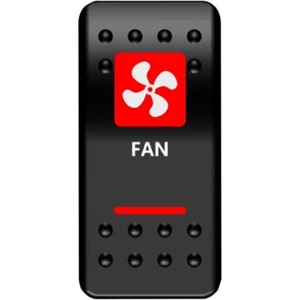 UTV LED FAN SINGLE THROW IN DASH ROCKER SWITCH RED - Picture 1 of 1