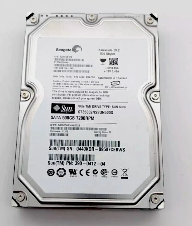 Seagate 3.5" Hard Drive Barracuda ES.2  500GB 7200RPM SATA II ST3500320NS - Image 1 of 1