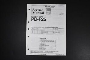 Pioneer PD-F25 File Type CD Player Service Manual - Genuine Original