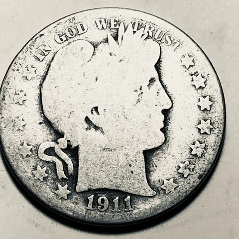 1911 Barber or Liberty Head half dollar 90% Silver Cover