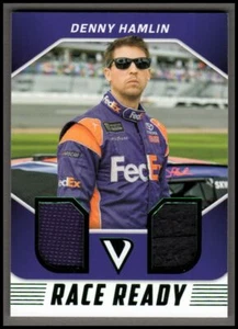 Panini Victory Lane Race Ready 2018 doble material verde #5 Denny Hamlin/99 - Imagen 1 de 2