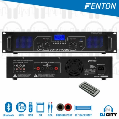 1000W Power Amplifier 2-Channel FPL1000 PA DJ Amp w/ Bluetooth and MP3 Player - image 1 of 4