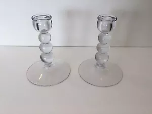 Set di 2 portacandele in vetro imperiale vintage 6,25" - Foto 1 di 5