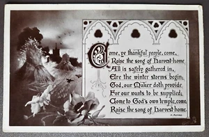 Postcard Greetings,Harvest.'Come ye Thankful People' Illust Hymns,R.Tuck c1906 - Picture 1 of 3
