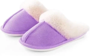 Bequeme Damen-Hausschuhe flauschige Slipper Größe 9-10 (lila) - Bild 1 von 5