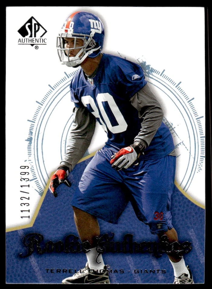 2008 SP Authentic Terrell Thomas Rookie 1132/1399 New York Giants #149 R104 - Image 1 of 2