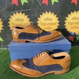BARKER Grant Creative Zeder Kalb marineblau Wildleder Flügelspitze Halbschuhe Herren UK 9 F - Bild 1 von 17