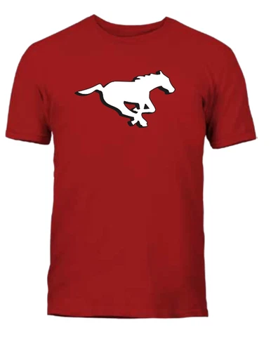 Men's Calgary Stampeders Red Primary Logo CFL Football 100% Cotton T Shirt Cover