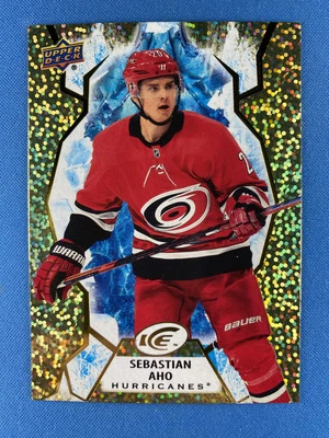 Sebastian Aho 2021-22 Upper Deck Ice #71 Gold Carolina Hurricanes - Image 1 of 2