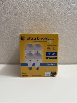 Light Bulbs Ge A21 Medium Base 4 Pack Daylight Dimmable 150w 22w New - Image 1 of 4