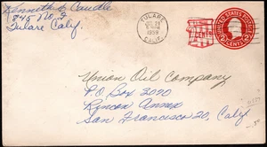 US Postal Stationery Entire Scott #U538 Used 2 Cents + 2 Cents Surcharged Entire - Picture 1 of 1