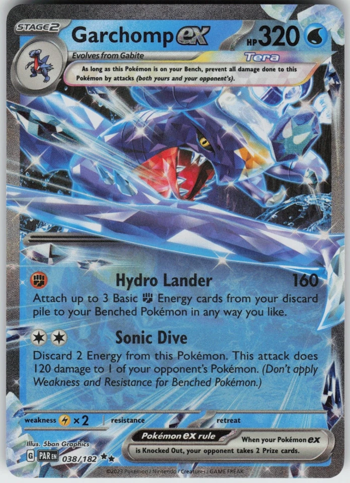 UR-01 Holo Garchomp ex 038/182 Double Rare SV04: Paradox Rift - Image 1 of 1