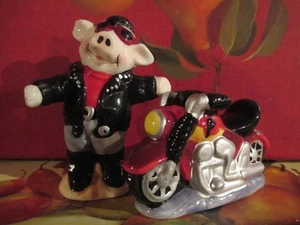 LIVE TO RIDE PIG MOTORCYCLE SALT PEPPER - Picture 1 of 5