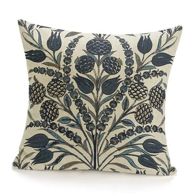  Funda de Almohada Chinoiserie 18"x18" Thibaut Azul Flor Beige Fundas de Almohada  Foto 1 de 4