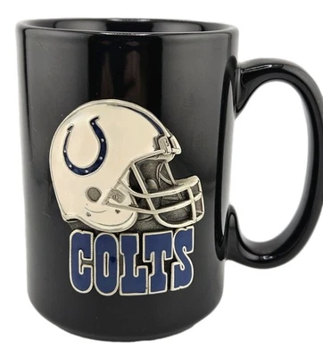 VTG INDIANAPOLIS COLTS Coffee Mug NFL Football Fan Gift 3D Metal Helment 16 Oz - Image 1 of 4