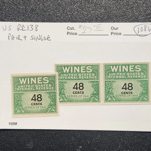 United States #RE138 Pair and Single MNGAI - CV $27.75 - Lot #10860 - Picture 1 of 1
