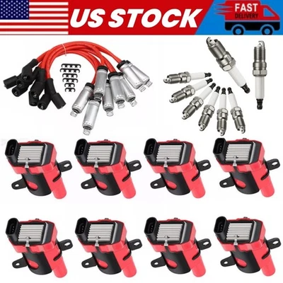 8 Pcs Ignition Coil+Iridium Spark Plug+Wire For Chevy Silverado GMC Sierra UF262 Foto 1 de 4