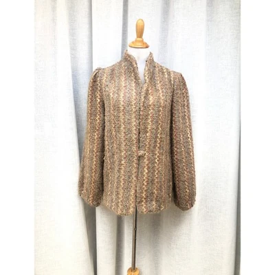 复古 D. K. Gold by donnkenny 粉彩环纱织物羊毛夹克单扣 — 第 1/4 张图片